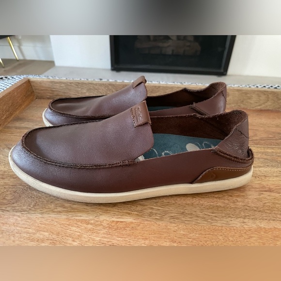 Olukai Nalukai Slip on Men’s Leather Shoes Size 9 Brown Boat Shoes main image 7